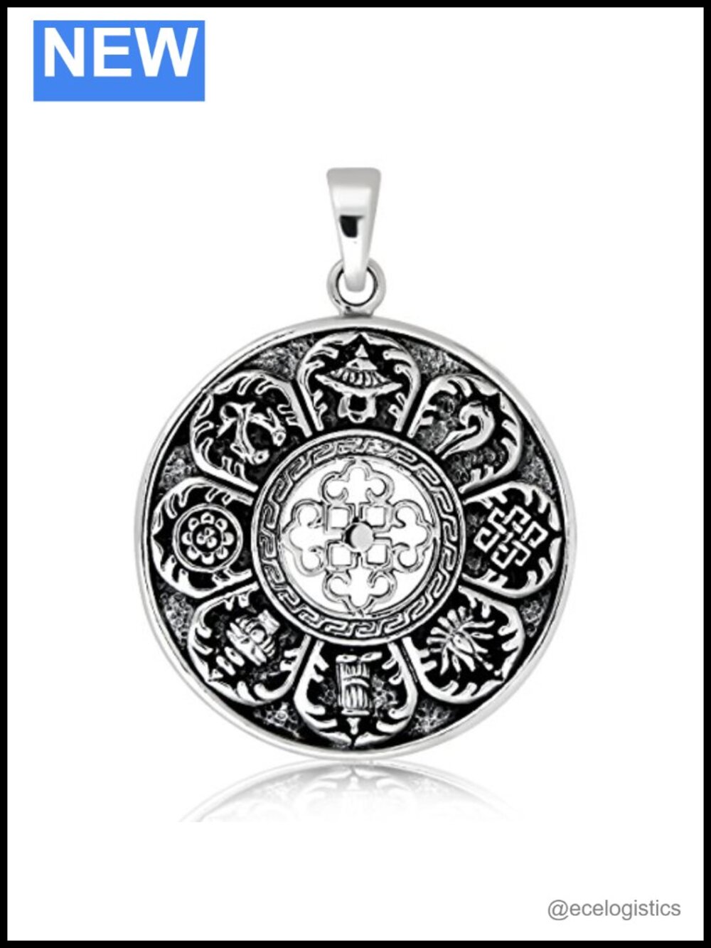 925 Sterling Silver Buddha Amulet Tibetan Pendant